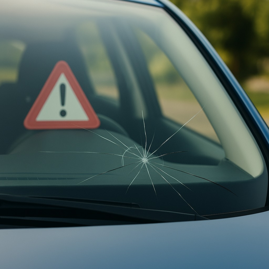 parebrise cassé sur voiture - risques légaux au Maroc